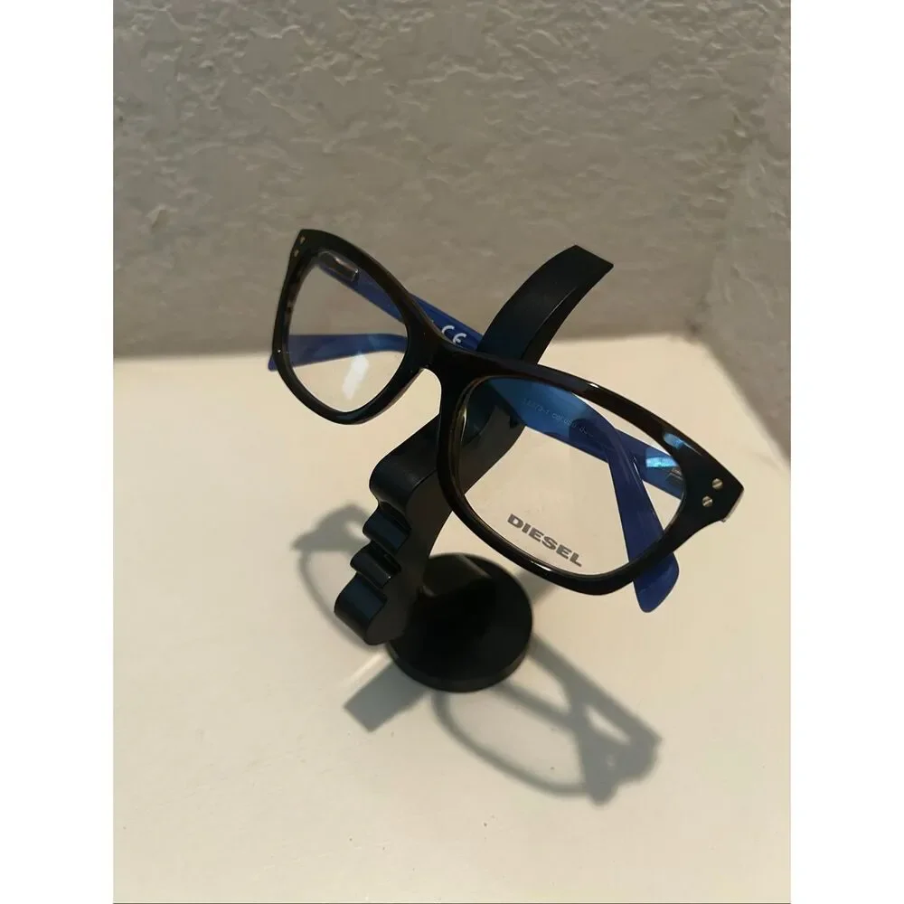 Diesel DL5073 Clear Lens Glasses Dark Brown Tortoise Frame Blue Arms NEW